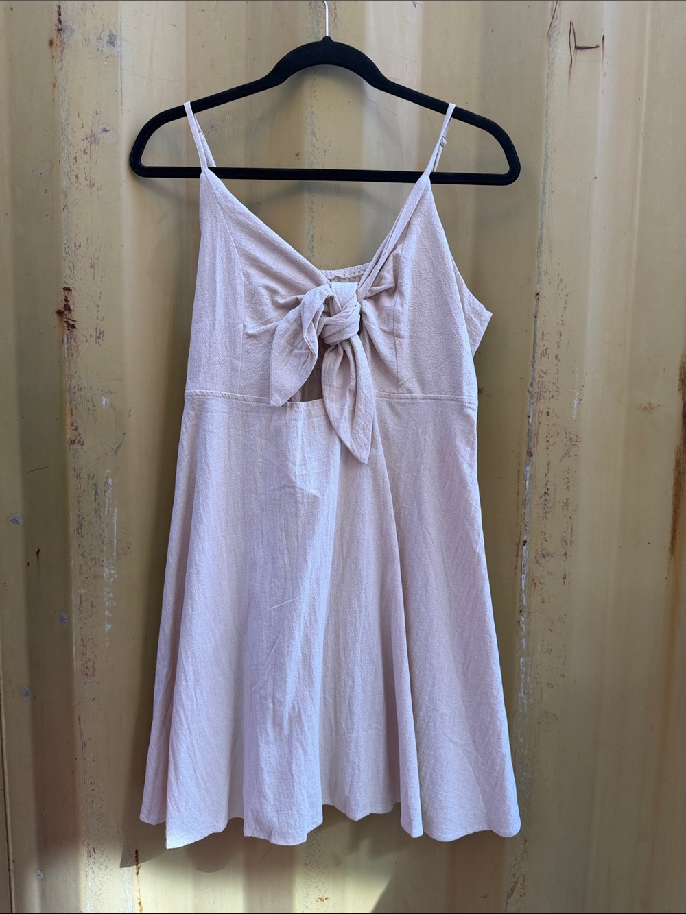 Girls' Light Pink Tie-Front Summer Dress